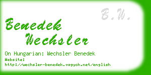benedek wechsler business card